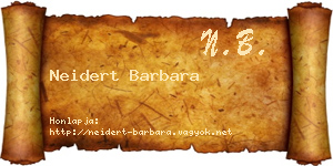 Neidert Barbara névjegykártya